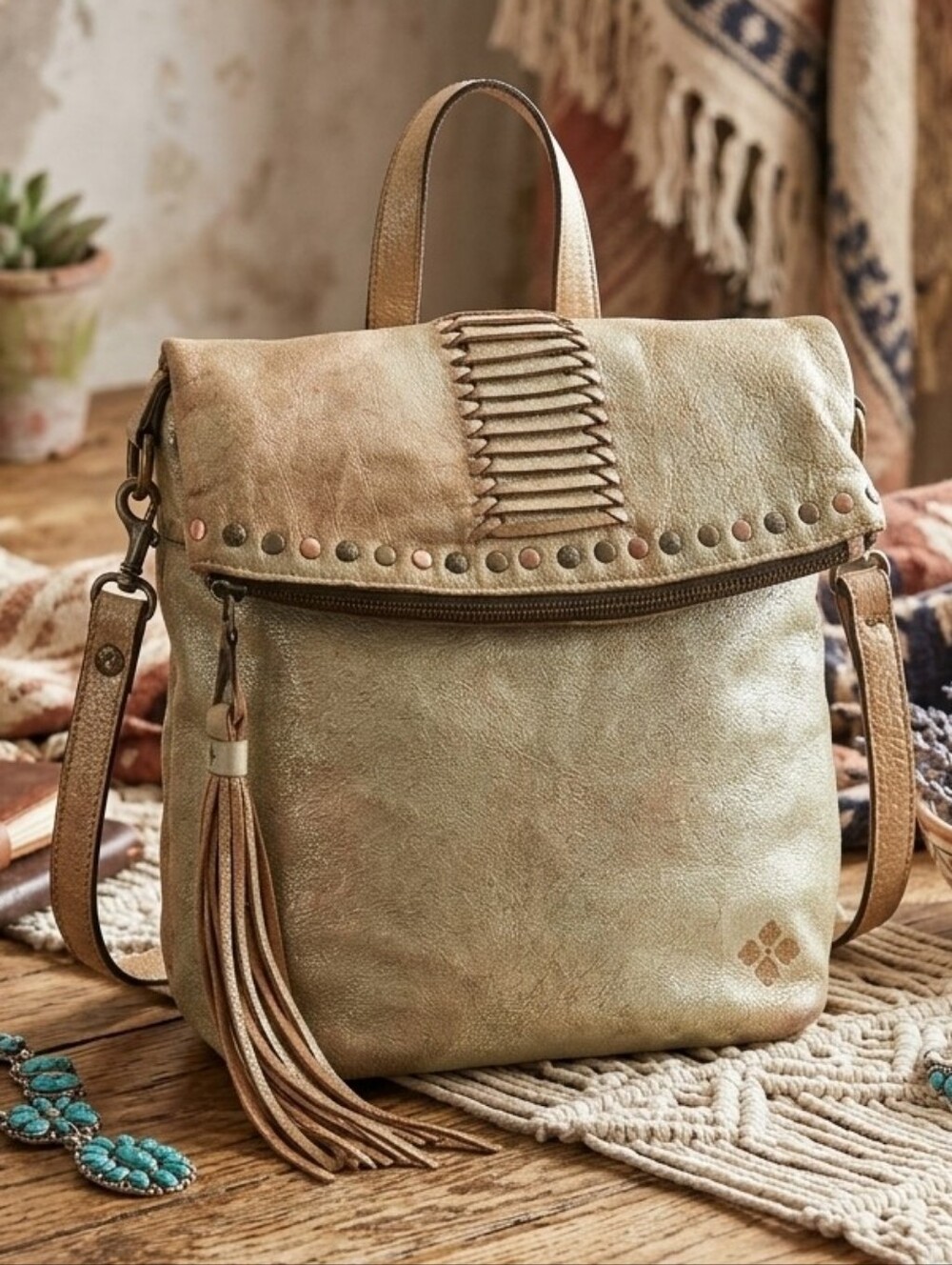 Patricia Nash Distressed Leather Crossbody Bag